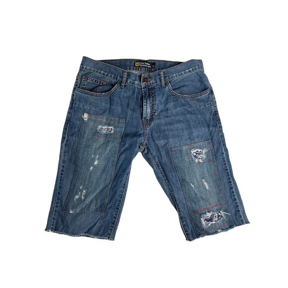 Analog × Omar Salazar Signature Patchwork/Distressed Cut-Off Jorts – Men’s 32 - Picture 1 of 7